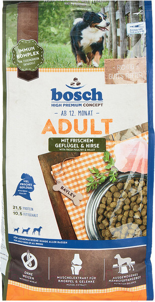 Изображение товара Сухой корм для собак Bosch Petfood Adult Poultry&Spelt (3кг)