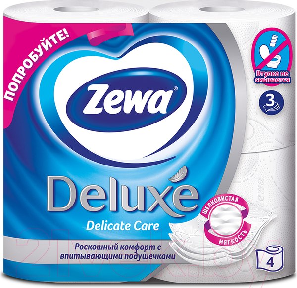 Изображение товара Туалетная бумага Zewa Deluxe (1x4рул)