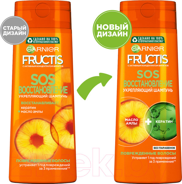 Изображение товара Шампунь для волос Garnier Fructis SOS восстановление укрепляющий (250мл)