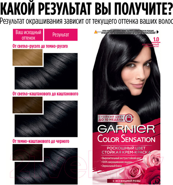 Изображение товара Крем-краска для волос Garnier Color Sensation 1.0 (драгоценный черный агат)