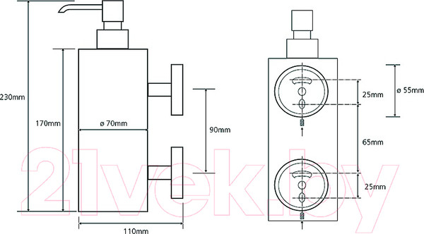 Изображение товара Дозатор для жидкого мыла Bemeta 104109032