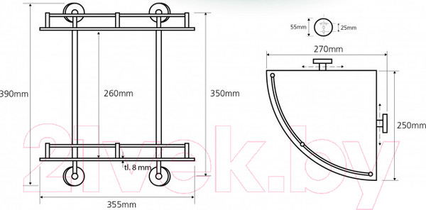 Изображение товара Полка для ванной Bemeta 104202142