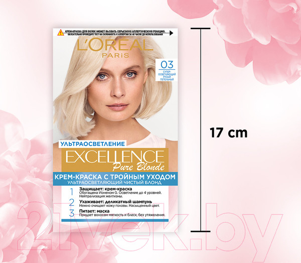 Изображение товара Крем-краска для волос L'Oreal Paris Color Excellence 03 (супер-осветляющий русый пепел.)
