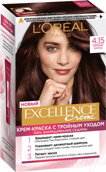 Изображение товара Крем-краска для волос L'Oreal Paris Color Excellence 4.15 (морозный шоколад)