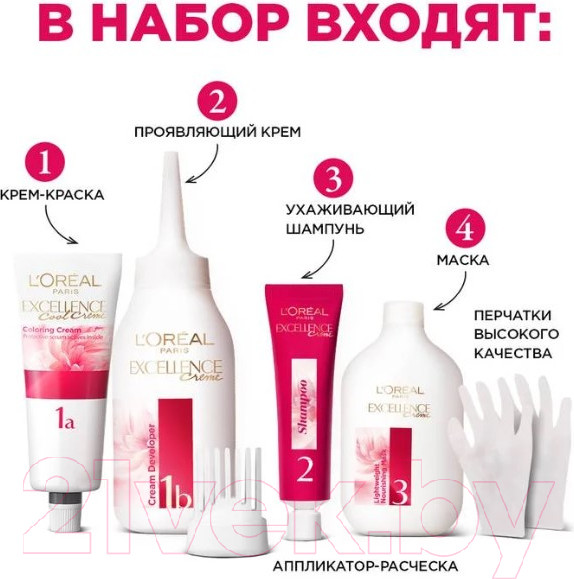 Изображение товара Крем-краска для волос L'Oreal Paris Color Excellence 10.13 (легендарный блонд)