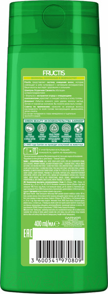 Изображение товара Шампунь для волос Garnier Fructis Огуречная свежесть (400мл)
