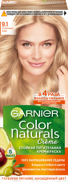 Изображение товара Крем-краска для волос Garnier Color Naturals Creme 9.1 (солнечный пляж)