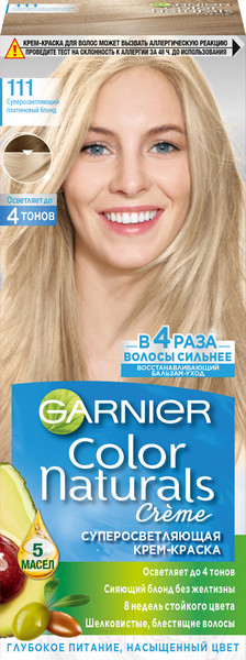 Изображение товара Крем-краска для волос Garnier Color Naturals Creme 111 (платиновый блондин)