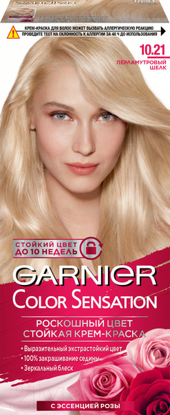 Изображение товара Крем-краска для волос Garnier Color Sensation Роскошный цвет 10.21 (перламутровый шелк)