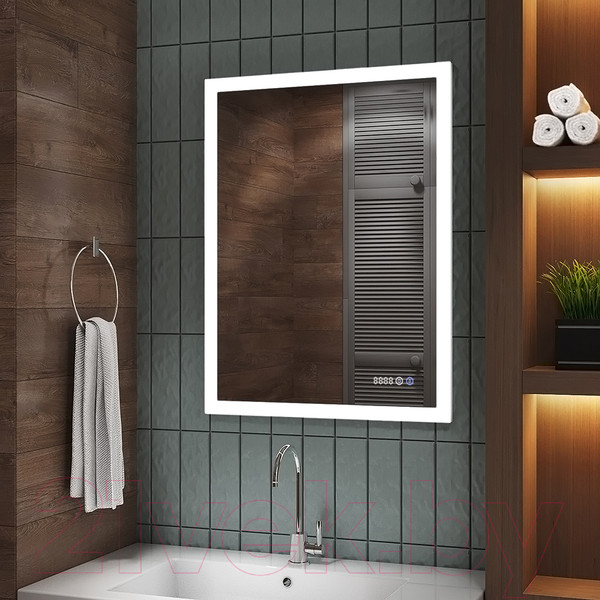 Изображение товара Зеркало Континент Sevilla Led 60x80 (с часами)