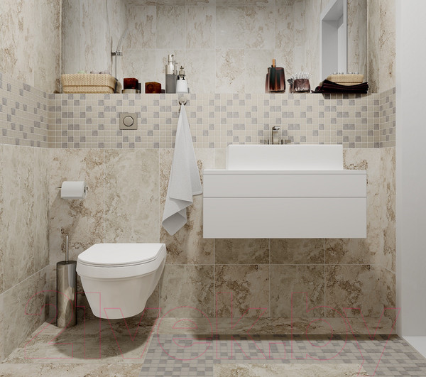 Изображение товара Плитка Kerranova Shakespeare Light Beige K-4003/SR (600x600)