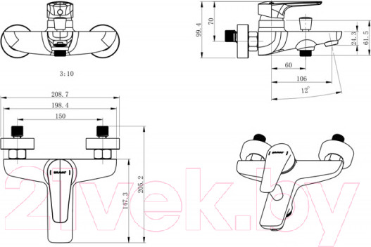 Изображение товара Смеситель Bravat Arden F6351385CP-01-RUS