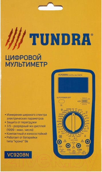 Изображение товара Мультиметр цифровой Tundra VC9208N (2768107)