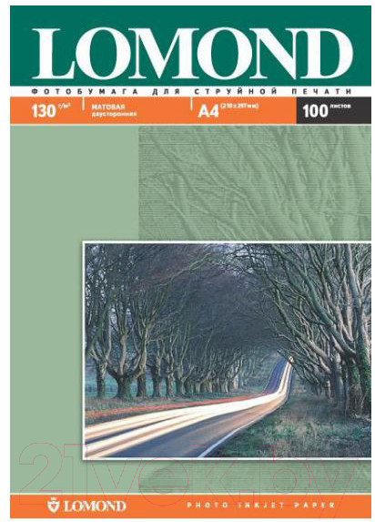 Изображение товара Фотобумага Lomond A4, 130 г/м, 100 л. / 0102004 (матовая)