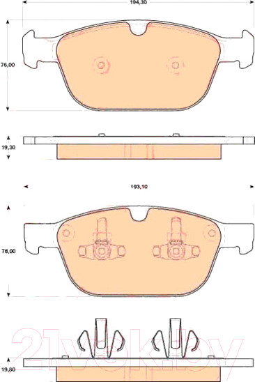 Изображение товара Тормозные колодки TRW GDB1821