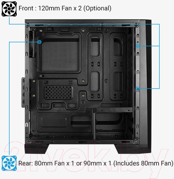 Изображение товара Корпус для компьютера AeroCool Cylon Mini (черный)