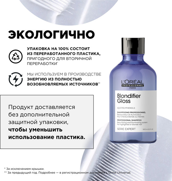 Изображение товара Шампунь для волос L'Oreal Professionnel Serie Expert Blondifier Gloss (300мл)
