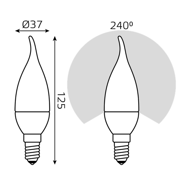 Изображение товара Лампа Gauss Candle E14 6.5W 4100K / 104101207