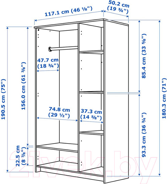 Изображение товара Шкаф Ikea Бримнэс 904.079.29 / 404.079.22