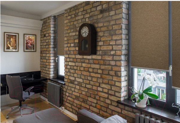 Изображение товара Рулонная штора Delfa Сантайм Премиум Pontos СРШ-01МП 322708 (34x170, мокка)