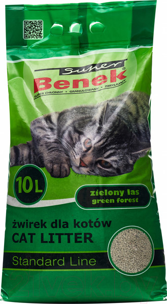 Изображение товара Наполнитель для туалета Super Benek Зеленый лес (10л/7.2кг)