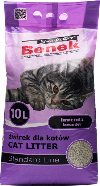 Наполнитель для туалета Super Benek Лаванда (10л/7.2кг)