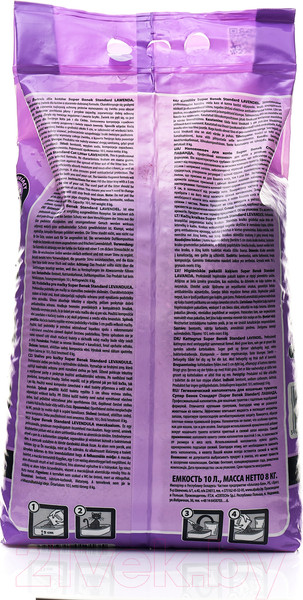 Изображение товара Наполнитель для туалета Super Benek Лаванда (10л/7.2кг)