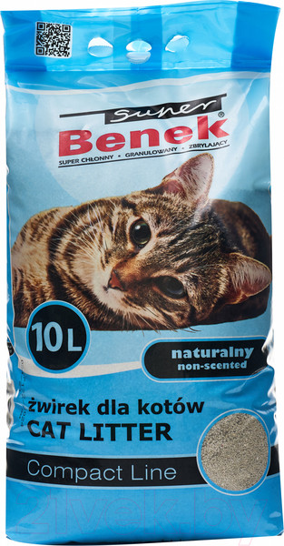 Изображение товара Наполнитель для туалета Super Benek Compact (10л/7.2кг)