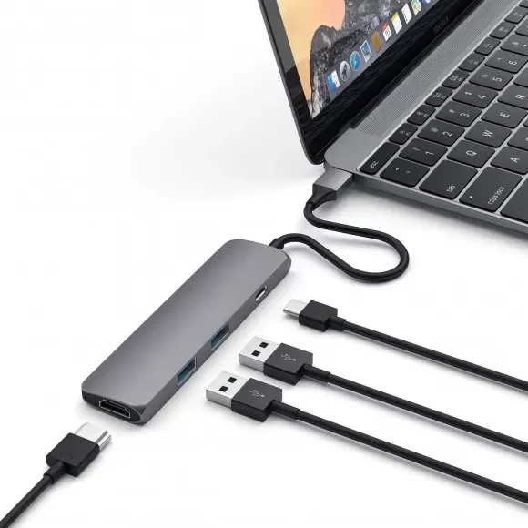 Изображение товара Док-станция для ноутбука Satechi Slim Aluminum Type-C ST-CMAM