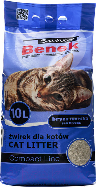 Изображение товара Наполнитель для туалета Super Benek Compact Морской бриз (10л)