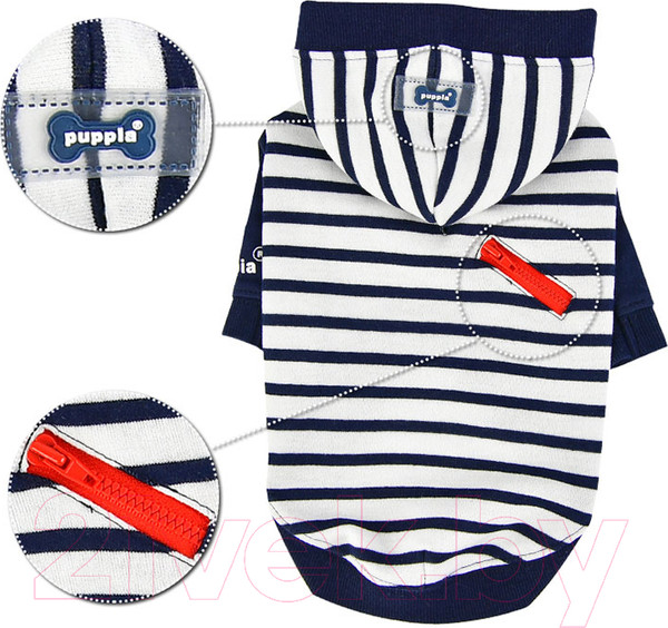 Изображение товара Футболка для животных Puppia Jalen с капюшоном / PATA-TS1724-NY-M (синий)
