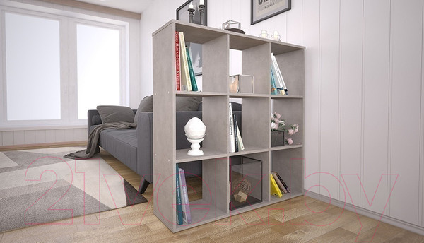 Изображение товара Стеллаж Polini Kids Home Smart Кубический 9 секций (бетон)