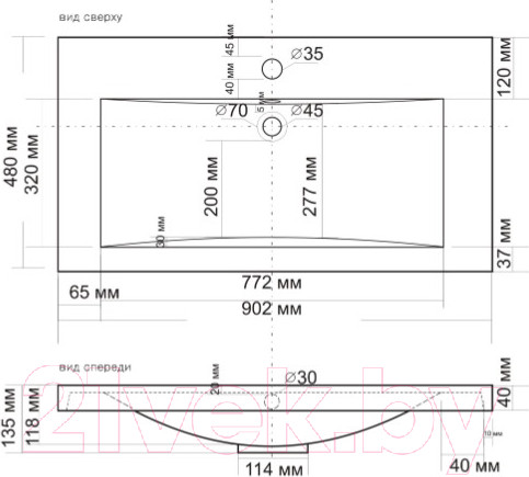 Изображение товара Умывальник ANDREA 90 / 4680028070184