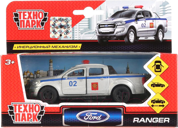 Изображение товара Автомобиль игрушечный Технопарк Ford Ranger Пикап. Полиция / SB-18-09-FR-P