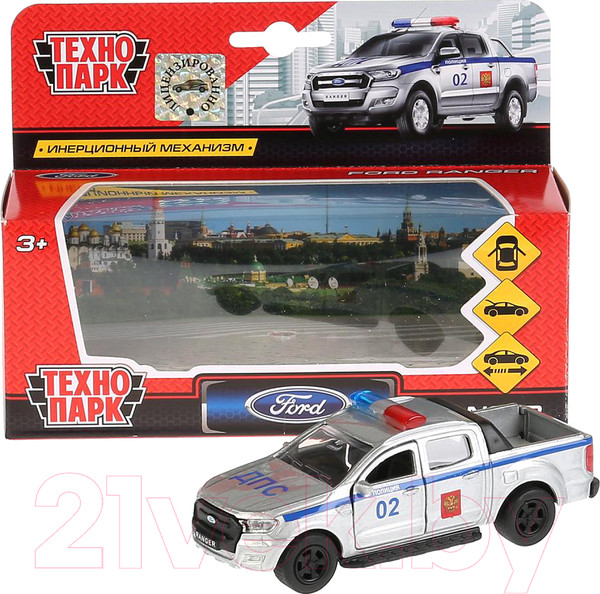Изображение товара Автомобиль игрушечный Технопарк Ford Ranger Пикап. Полиция / SB-18-09-FR-P