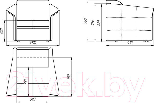 Изображение товара Кресло мягкое Lama мебель Толедо (Vital Dove)