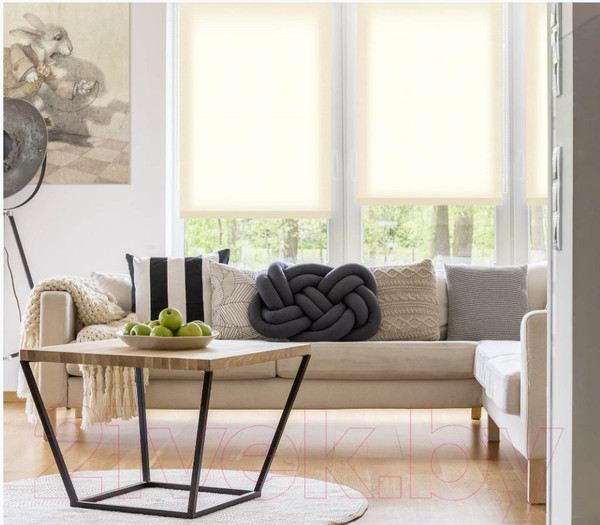 Изображение товара Рулонная штора Delfa Сантайм Роял СРШ-01М 2813 (62x170, кремовый)