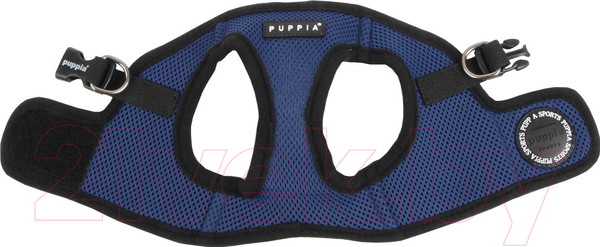 Изображение товара Шлея-жилетка для животных Puppia Soft Vest / PAHA-AH305-RB-M (синий/черная окантовка)