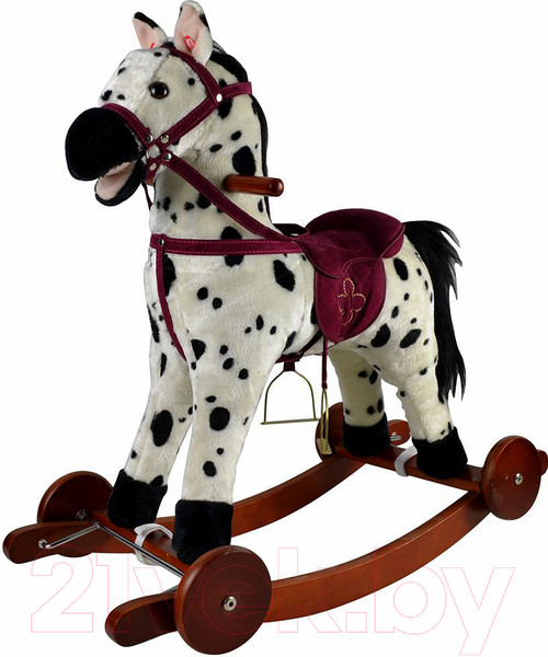 Изображение товара Качалка-каталка Pituso Fandango Лошадка / GS2035W (белый/черный, с колесами)