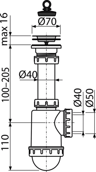 Изображение товара Сифон Alcadrain A441-DN50/40