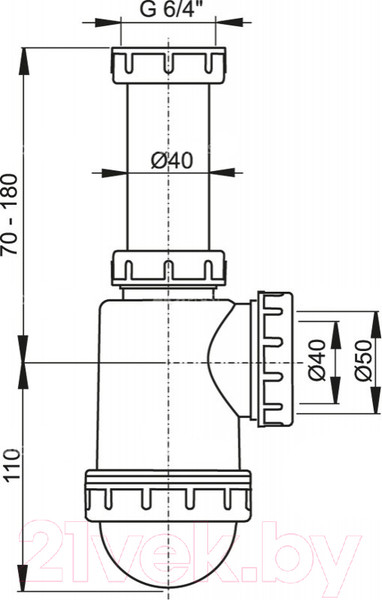 Изображение товара Сифон Alcadrain A443P-DN50/40