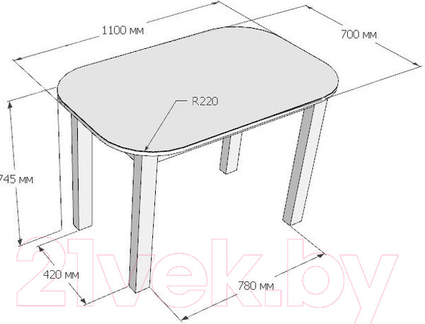 Изображение товара Обеденный стол Senira Р-02.06-02 (аламбра темная/венге)