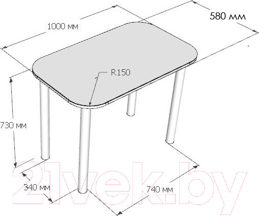 Изображение товара Обеденный стол Senira Р-001-01 (белый глянец/хром)