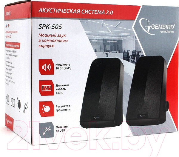Изображение товара Мультимедиа акустика Gembird SPK-505 2*5W (черный)