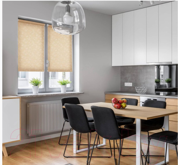 Изображение товара Рулонная штора Delfa Сантайм Жаккард Версаль СРШ-01М 8702 (68x170, бежевый)