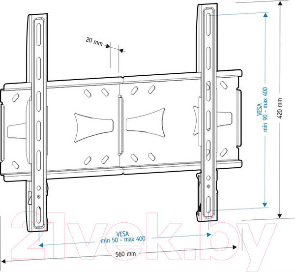 Изображение товара Кронштейн для телевизора Holder LCDS-5070 (металлик)