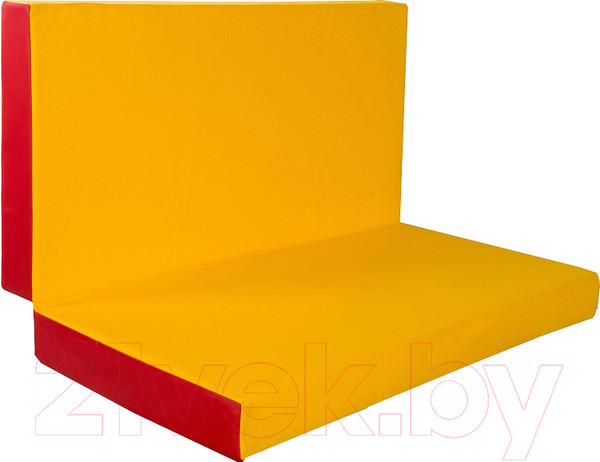 Изображение товара Гимнастический мат KMS sport Складной №3 1x1x0.1м (красный/желтый)