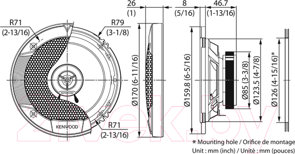 Изображение товара Коаксиальная АС Kenwood KFC-S1676EX