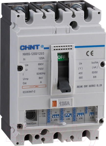 Изображение товара Выключатель автоматический Chint NM8S-250S 80А 3P 50кА / 150275