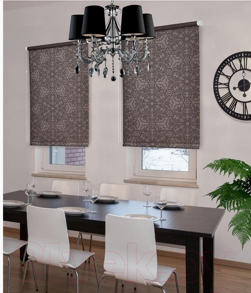 Изображение товара Рулонная штора Delfa Сантайм Металлик Принт СРШ-01МП 3592 (57x170, шоколад)